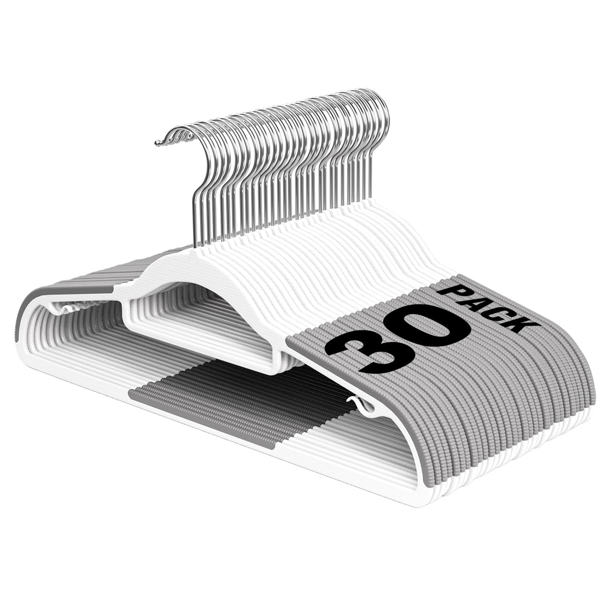 Plastic Hangers 50 Pack, 16.5" Non-Slip Clothes Hangers Heavy Duty