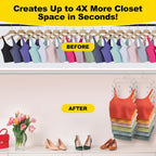 2 Pack Tank Top Hanger Space Saving, 360° Rotating Closet Organizers and Storage, 6 Tier Metal Bra Organizer with 24 Hanging Hooks, Small Space Solutions, RV Apartment College Dorm Room Essentials