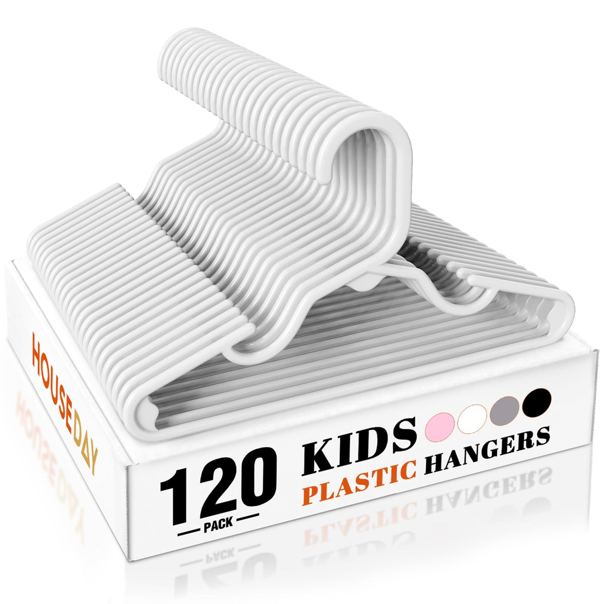 HOUSE DAY White Baby Hangers 20 Pack, Sturdy 11.5" Kids Hangers for Closet