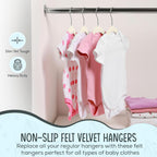 TechZoo 50 Premium Baby Velvet Hangers - 11.8" Non-Slip, Ultra-Slim Space-Saving Children Closet Hangers - 360° Swivel Hook, Strong & Durable Infant & Toddler Clothes Hangers for Wardrobe - Ivory
