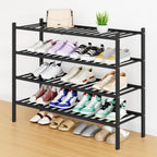 Smiry Bamboo Shoe Rack, 12 Vertical Slats, 3 Tier - 26.8" Wide, Natural