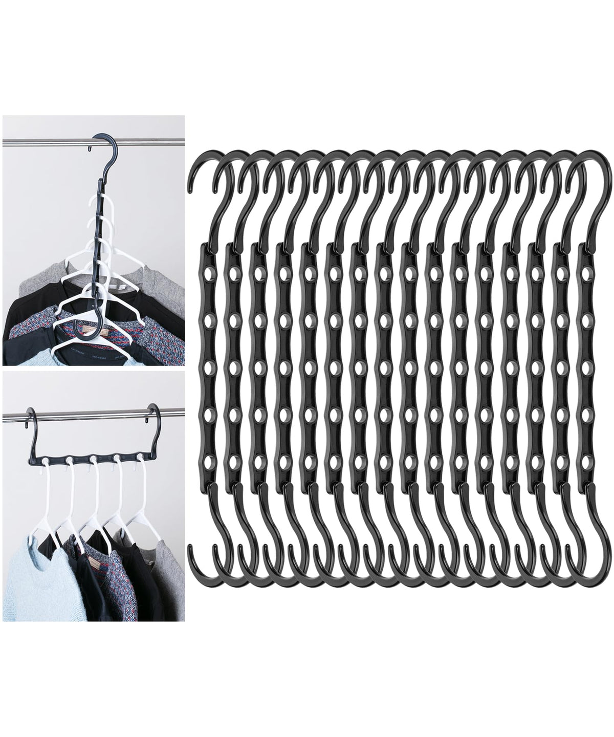 Mr. Pen- Space Saving Hangers, 8 pcs, 360° Rotating Hooks