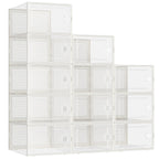 Kuject 12 Pack Large Shoe Boxes, Clear Stackable Containers with Lids,Black