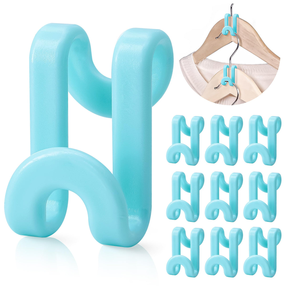 Mlici 60 Pack Space Saving Hanger Hooks, Connector Hooks for Closet, Clear