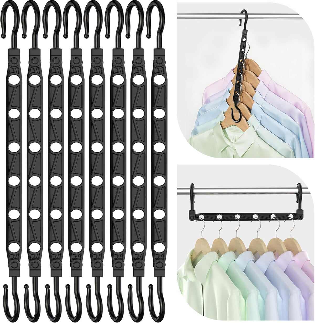 Space Saving Hangers for 48 Clothes, Reinforced Collapsible Hangers