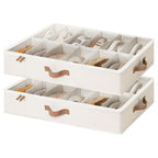 StorageWorks 2-Pack 24-Pair Under Bed Shoe Storage Organizer, Beige