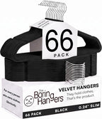 66 Pack Black Velvet Hangers Non Slip, Felt Hangers