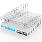 HOUSE DAY Heavy Duty Clear Pants Hangers 25 Pack, 14'' Skirt Hangers