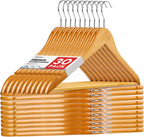 ZENOWICK Wooden Hangers 30 Pack, Heavy Duty Wood Hangers for Coats