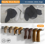 Zacurter Wader Hangers, Metal Wall Mounted Shoe Rack - 4 Pair Boot Organizer for Tall and Cowboy Boots - Entryway and Garage (2 Pack)