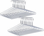 Amber Home 30 Pack Heavy Duty Metal Coat Hangers, Smooth Chrome Hangers