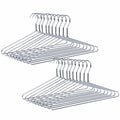 Amber Home 30 Pack Heavy Duty Metal Coat Hangers, Smooth Chrome Hangers