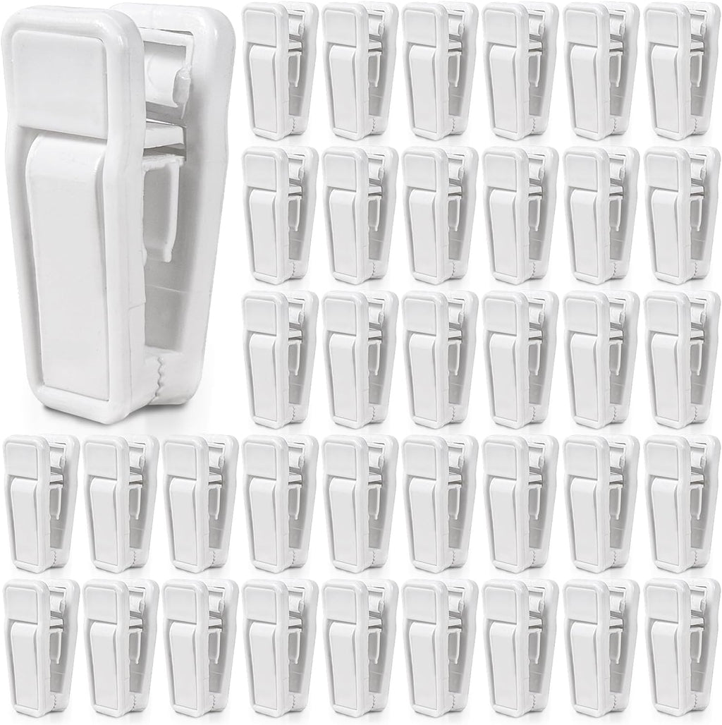 KISEER 40 Pcs Plastic Baby Hanger Clips Slim-line Finger Clips Set for Clothes Hanger Velvet Hanger (White)