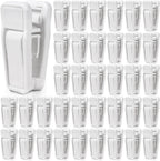 KISEER 40 Pcs Plastic Baby Hanger Clips Slim-line Finger Clips Set for Clothes Hanger Velvet Hanger (White)