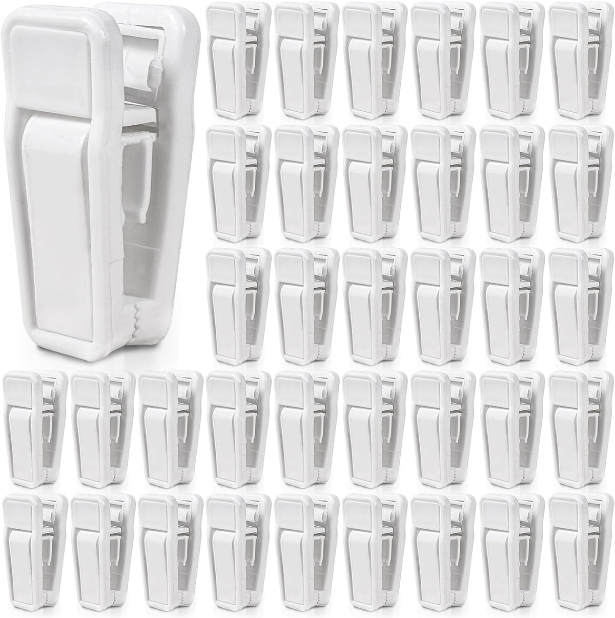 KISEER 40 Pcs Plastic Baby Hanger Clips Slim-line Finger Clips Set for Clothes Hanger Velvet Hanger (White)