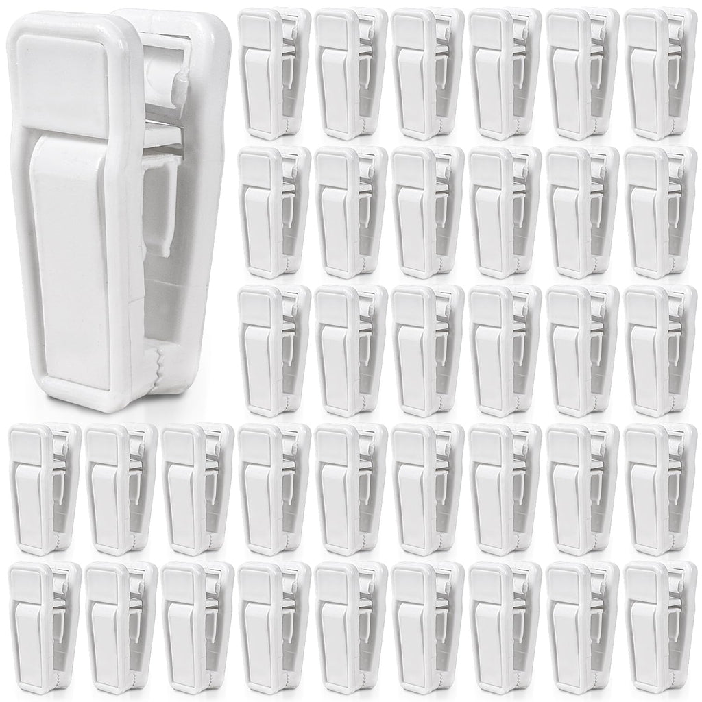 KISEER 40 Pcs Plastic Baby Hanger Clips Slim-line Finger Clips Set for Clothes Hanger Velvet Hanger (White)