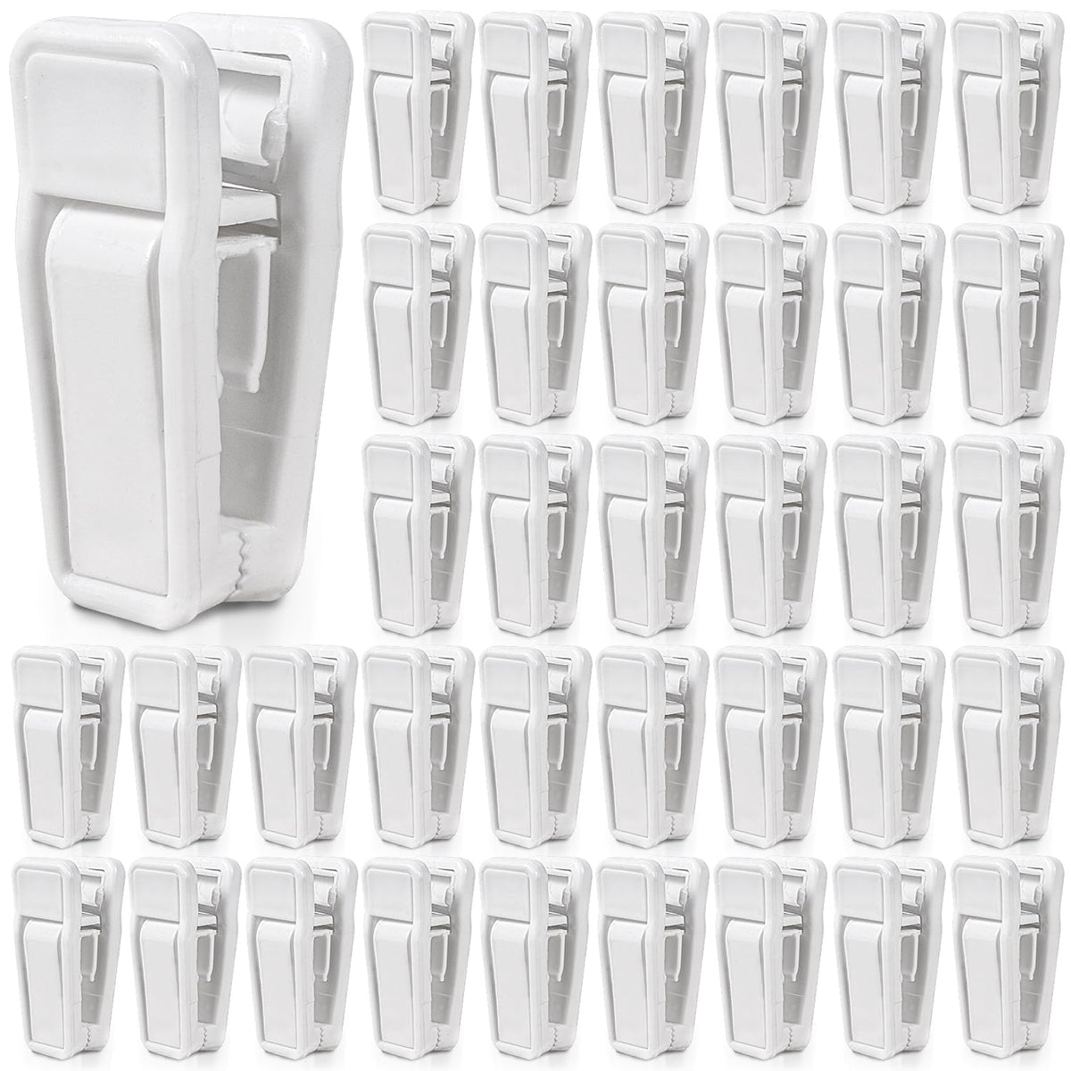 KISEER 40 Pcs Plastic Baby Hanger Clips Slim-line Finger Clips Set for Clothes Hanger Velvet Hanger (White)