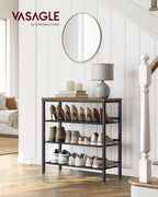 VASAGLE 4-Tier Shoe Rack, Adjustable, Freestanding