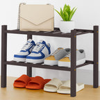 Smiry Bamboo Shoe Rack, 12 Vertical Slats, 3 Tier - 26.8" Wide, Natural
