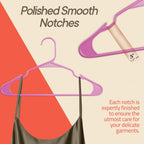 Pink Plastic Hangers 30 Pack– Heavy-Duty Plastic Hangers Slim and Space-Saving, Durable and Lightweight PP with Non-Slip Shoulder Notches for Slip Dresses, Suits, Jackets & Camisoles