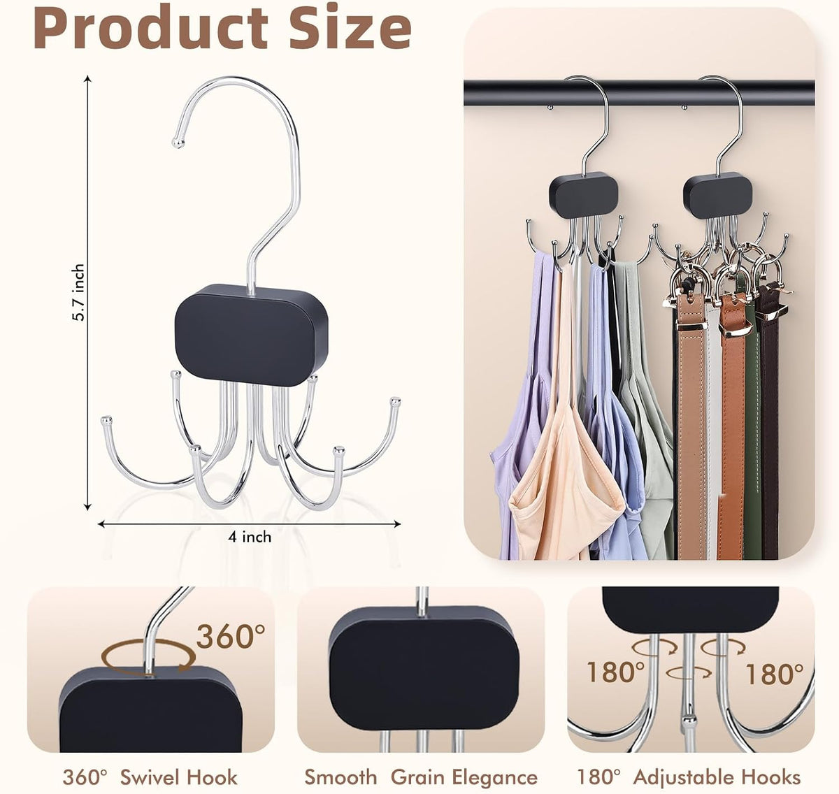 3 Pack Tank Top Hangers, Premium Bra Hanger for Closet Organizer