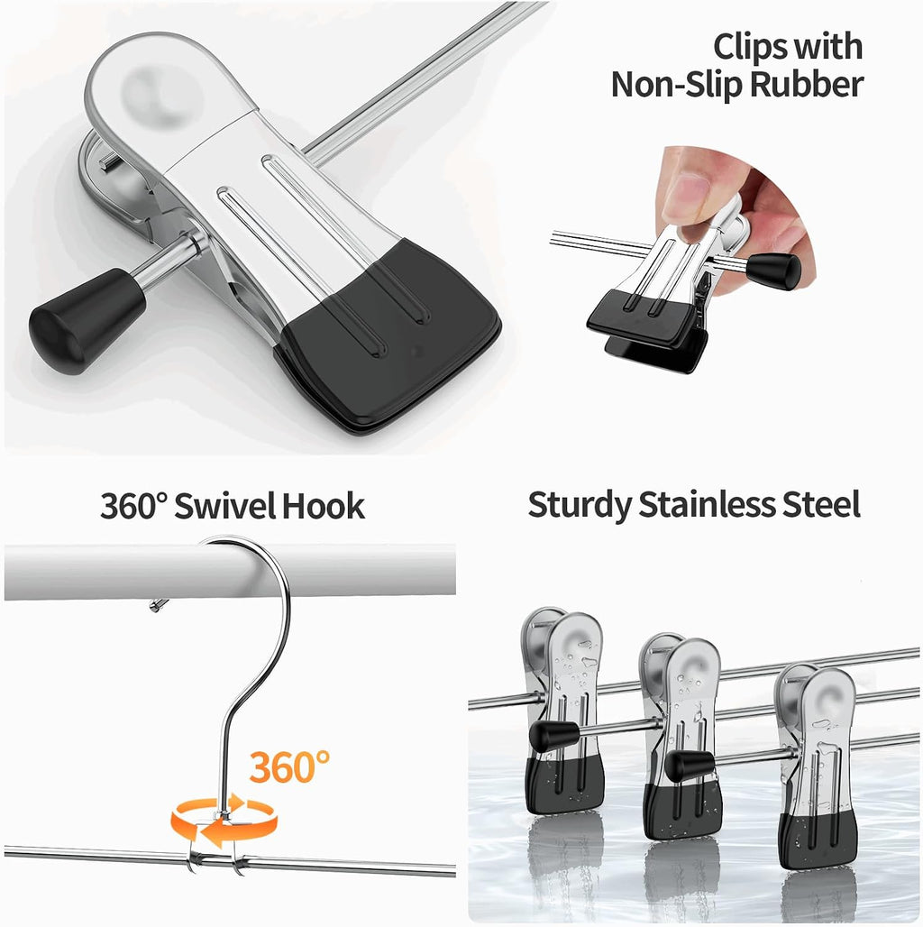 Pants Hangers with Clips Skirt Hangers for Women 10Pack