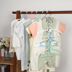 50 Pack Baby Hangers 11"-14" Adjustable Kids Hangers Multicolor
