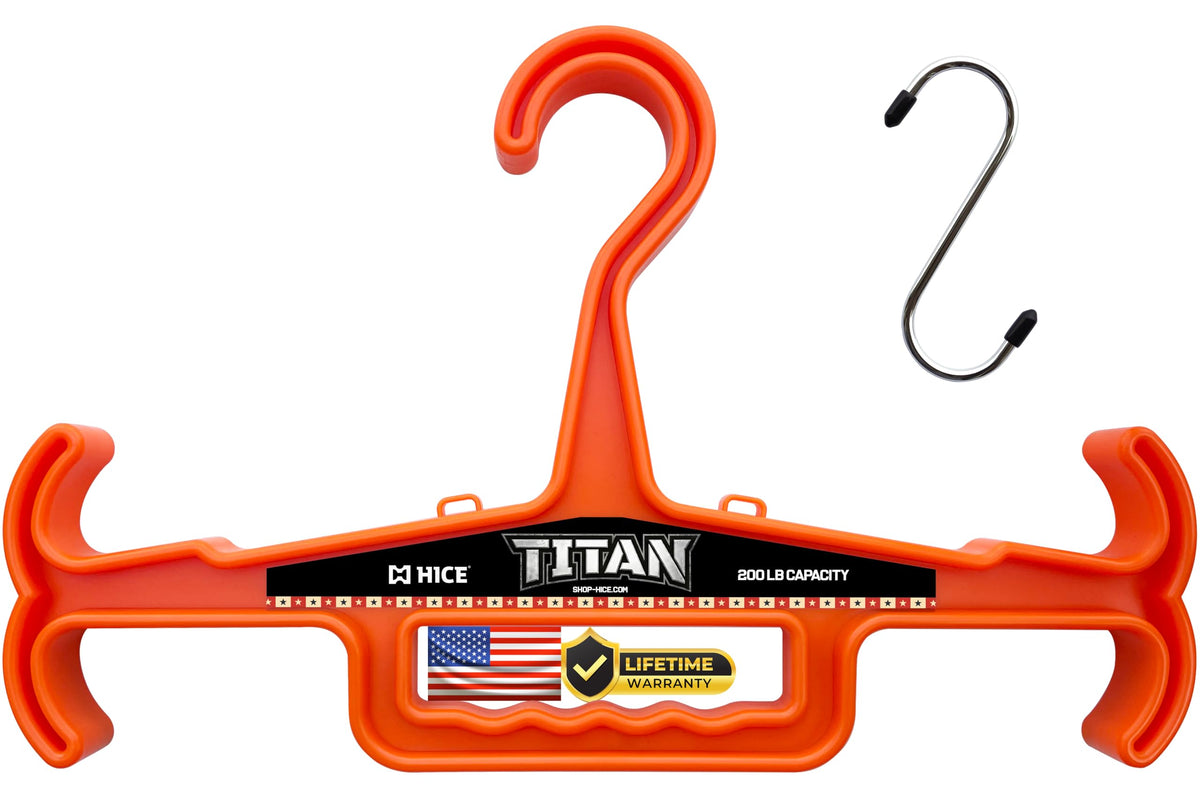 HICE - Titan Vest Hanger | Original Heavy Duty Plate Carrier & Body Armor Hanger | 200 lb Load Capacity | Durable High Impact Resin | for Police, Military, Scuba & Tactical Gear (Black)