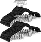 HOUSE DAY Skirt Hangers 24 Pack, Velvet Pants Hangers with Adjustable Clips