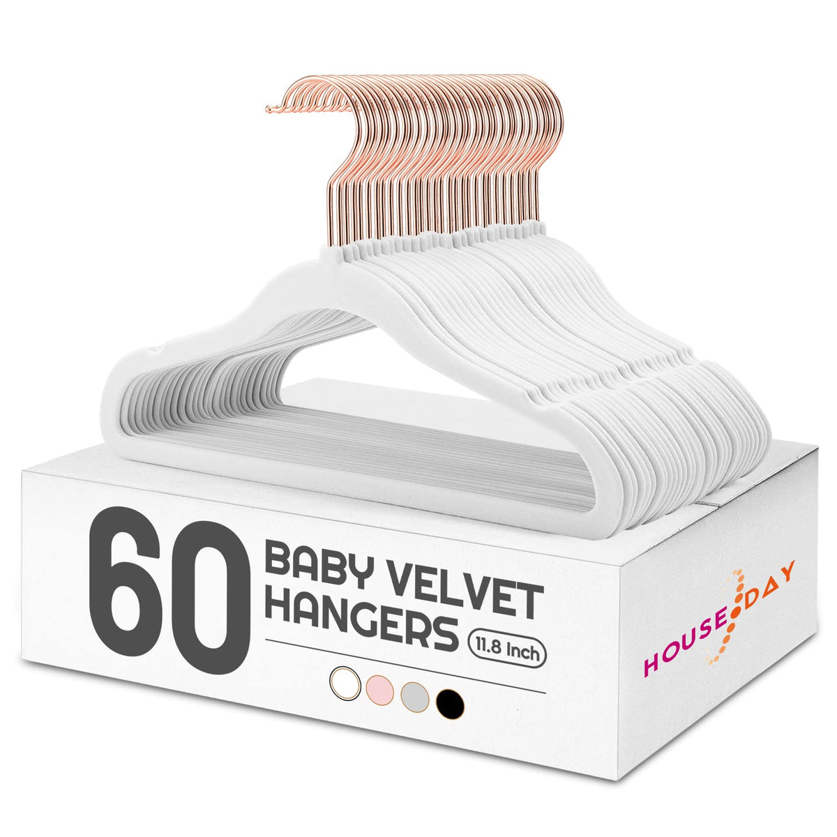 HOUSE DAY Velvet Kids Hangers 60 Pack, Premium Childrens Hangers for Closet