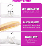 Amber Home 10 Pack Large Ivory Satin Padded Hangers for Women Clothing 17"
