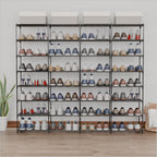 SMILHELTD Large Shoe Rack 4 Row 8 Tier for Entryway Holds 64 Pairs