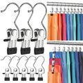 30 Pack Pants Hangers with Clips,Legging & Jean Hangers for Closet Hanging