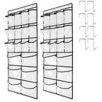 Extra Large Hanging Crystal Clear Over Door Shoe Organizers, Closet Shoe Organizer Shoe Rack Organizer Shoe Storage, 12+6Pockets, 4Hooks, white (59"x 21.6")