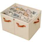 TOPIA HOME Shoe Organizer for Closet, Foldable Shoe Box, Adjustable Divider