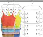 2 Pack Tank Top Hanger Space Saving, 360° Rotating Closet Organizers and Storage, 6 Tier Metal Bra Organizer with 24 Hanging Hooks, Small Space Solutions, RV Apartment College Dorm Room Essentials