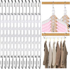 12 Pack Space Saving Hangers for Clothes: Collapsible Metal Hanger