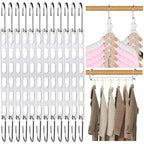 12 Pack Space Saving Hangers for Clothes: Collapsible Metal Hanger