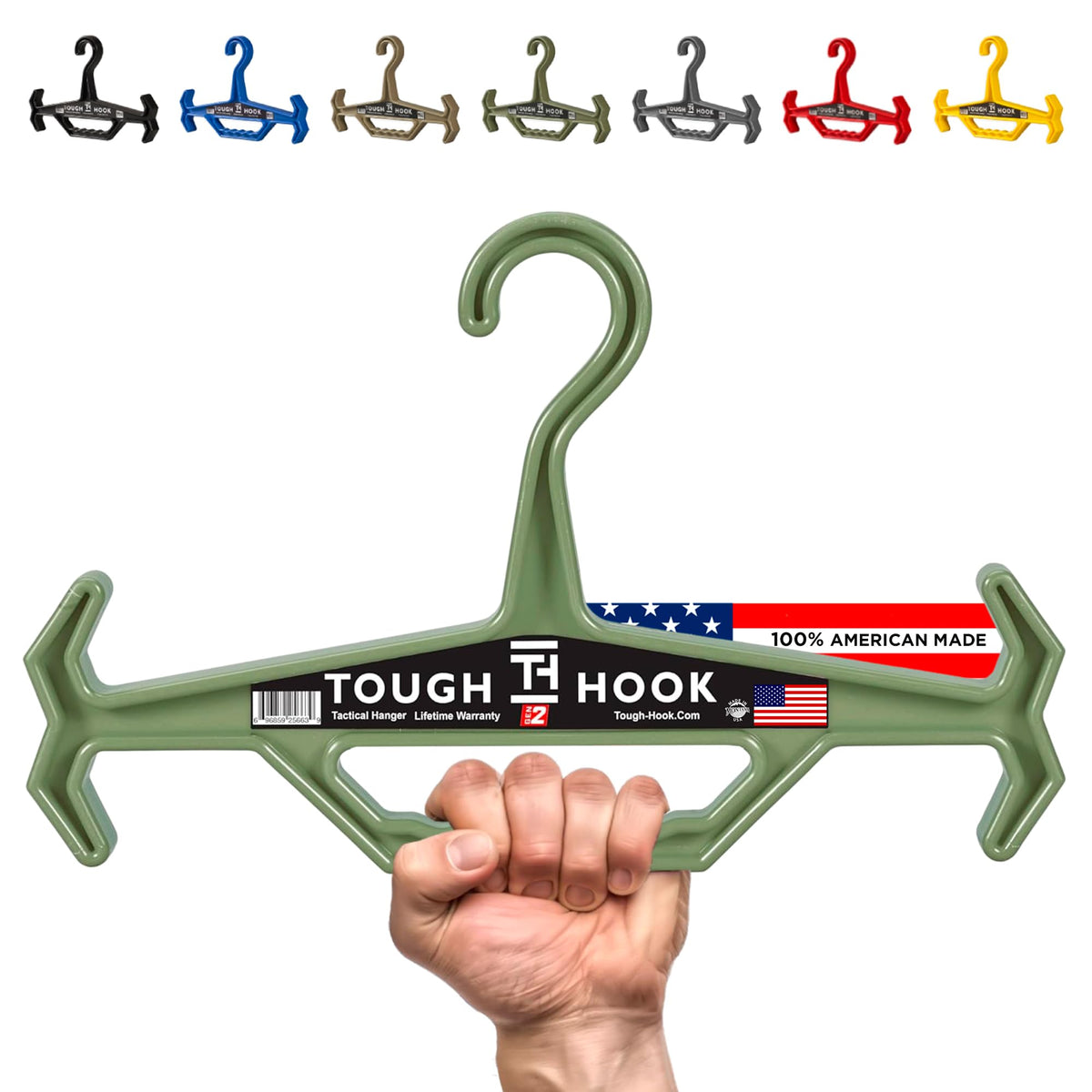 Tough Hook Multipurpose Heavy Duty Hanger, USA Made, Tactical Gear, 1 Black