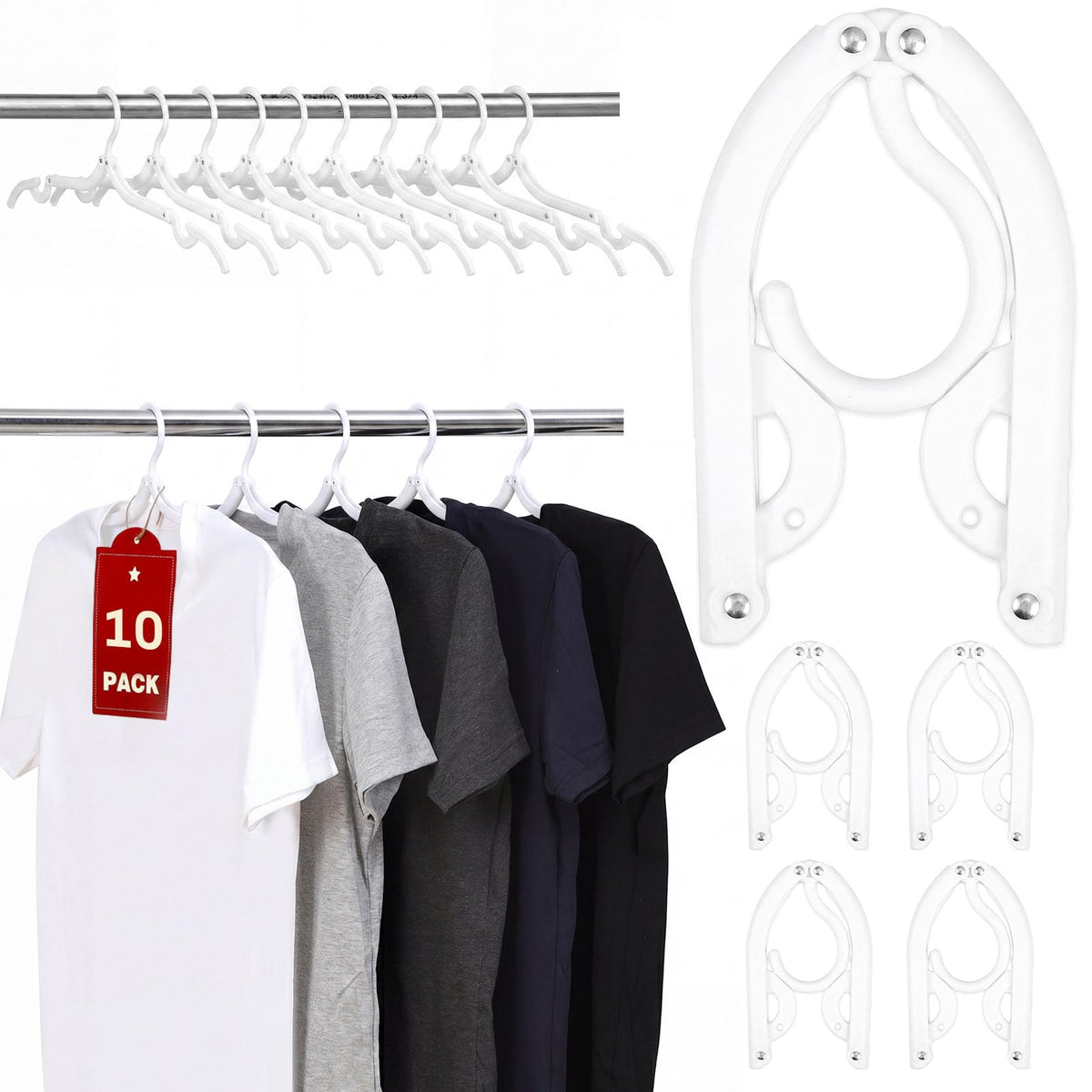 20 Pcs Travel Hangers, Cruise Ship Essentials Foldable Hangers Plastic Travel Essentials, Portable Cruises Must Haves 2026 for Skirt, Suitcase, RV Camping Airplane Europe Vacation Essential, Black