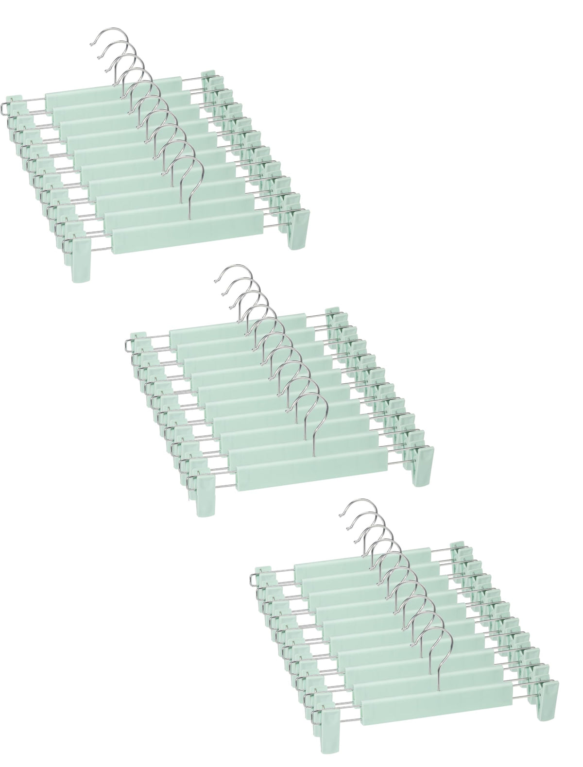 Pants Hangers with Clips, Skirt Hangers, 10 Pack, Black