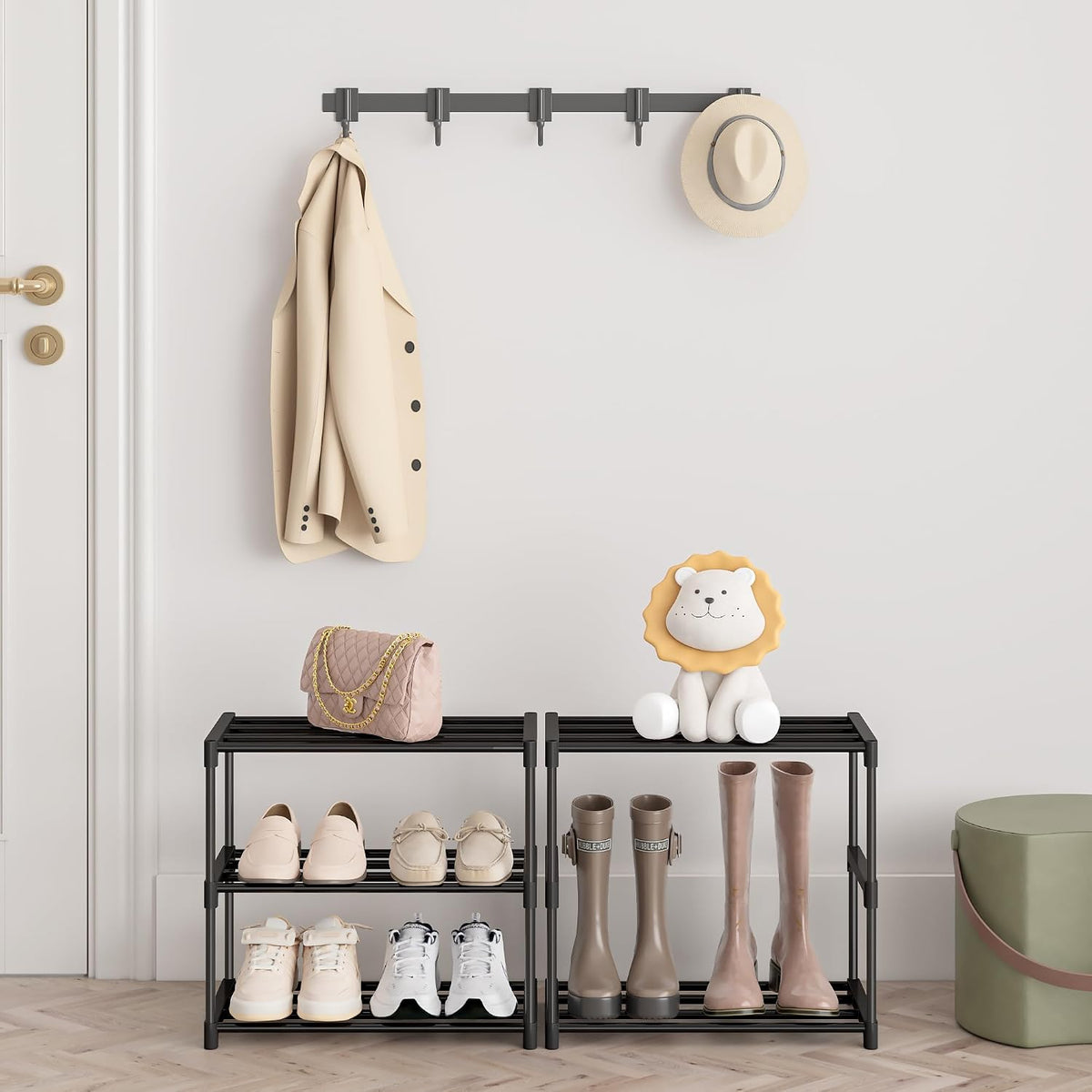 Autonomier 3 Tier Extra Small Shoe Rack (16.3" Wide), Lightweight Shelf