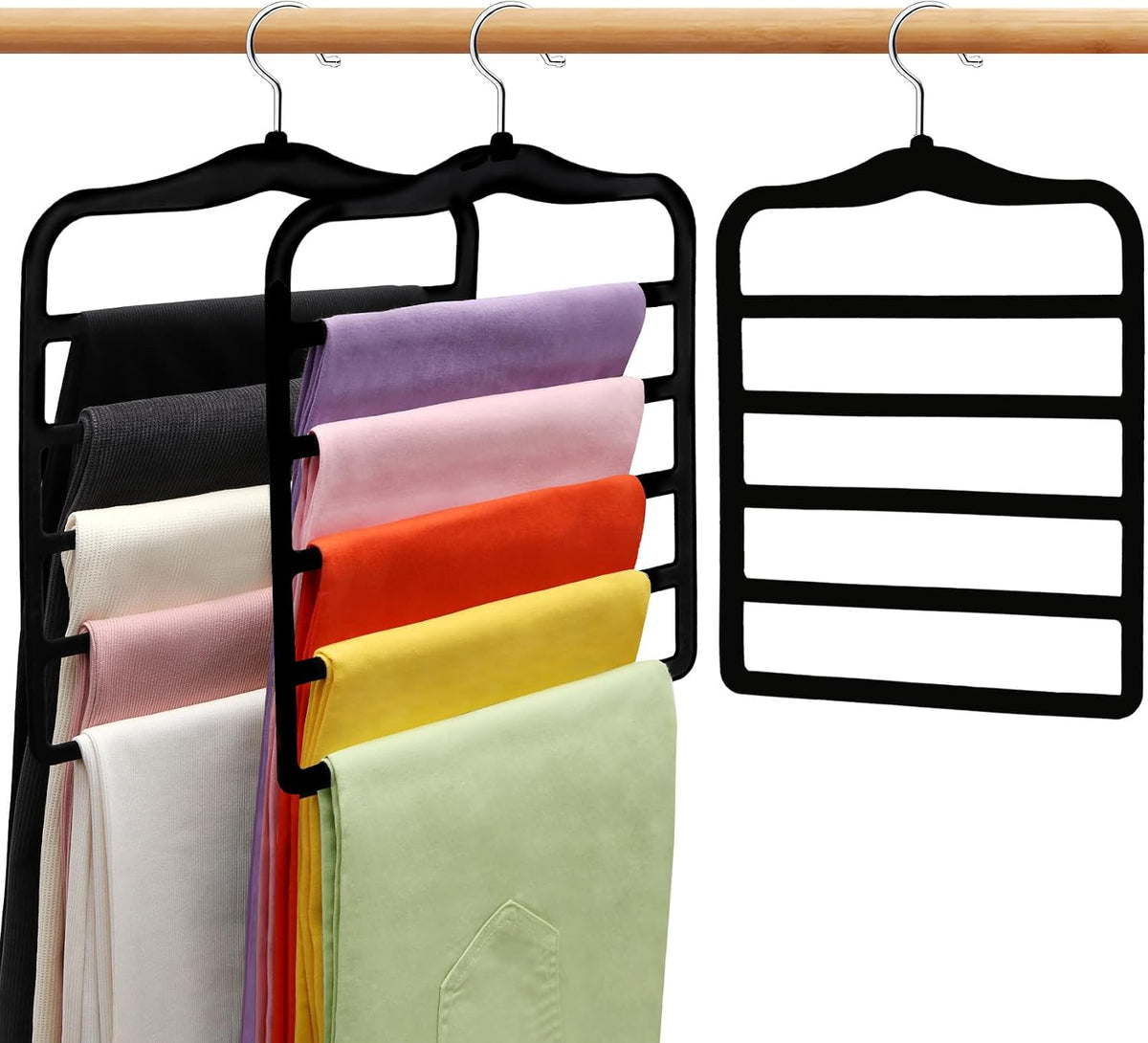 Closet Organizers and Storage, 3 Pack Velvet Pants-Hangers-Space-Saving