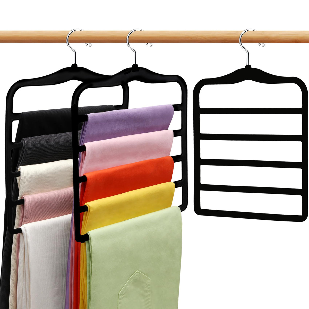 Closet Organizers and Storage, 3 Pack Velvet Pants-Hangers-Space-Saving