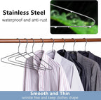 Amber Home 30 Pack Heavy Duty Metal Coat Hangers, Smooth Chrome Hangers