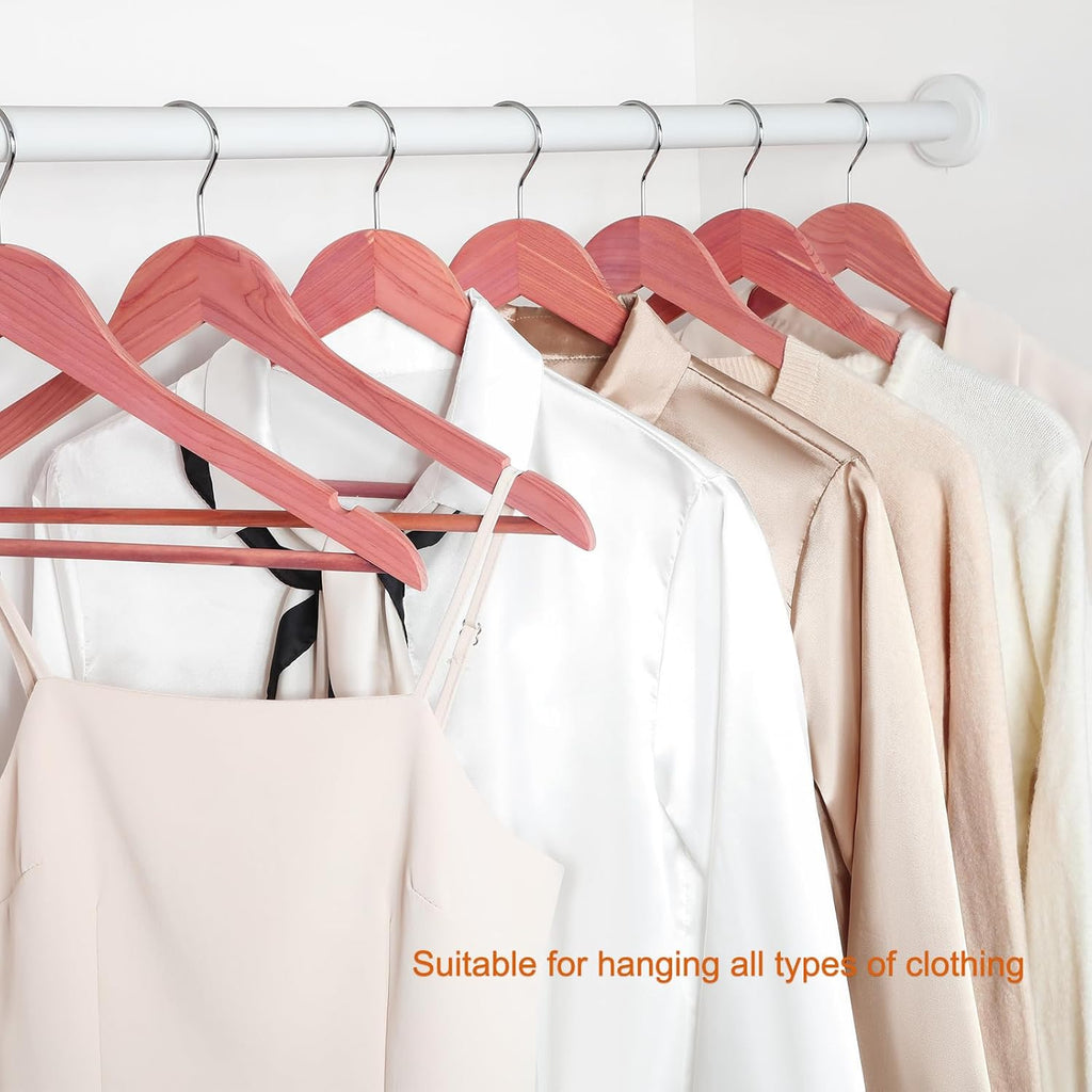 TOPIA HANGER American Red Cedar Wooden Clothes Hangers for Closet 30 Pack