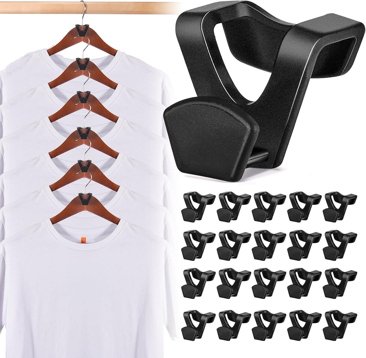 HOUSE DAY Space Saving Hanger Hooks 60 Pack, Clothes Hanger Connector Hooks