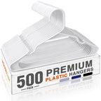 HOUSE DAY White Plastic Hangers 16 Pack – Slim Space Saving Clothes Hangers