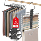 9 Layers Pants Hangers Space Saving Non-Slip Closet Organizer 2 Pack