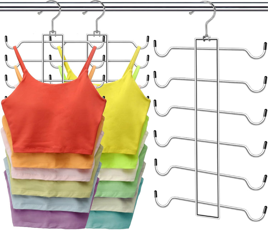 Metal Tank Top Hanger 2 Pack, 360° Swivel Closet Organizers and Storage
